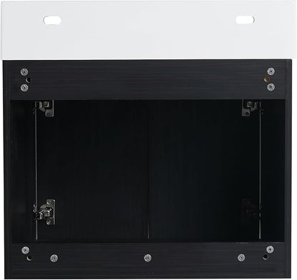 24 Inch Floating Bathroom Vanity,24" Bathroom Vanity with Sink,Modern Single Sink Bathroom Vanity Combo,Black Wall Mounted Cabinet Set