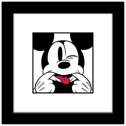 Trends International Gallery Pops Disney Mickey Mouse - Mickey Expressions - Funny Face Wall Art Wall Poster, 12" x 12", Black Framed Version