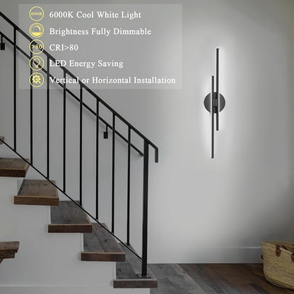 EDISLIVE Dimmable Modern LED Vanity Light Fixtures Bathroom Vanity Wall Lighting, 23.6 in Mirror Vanity Lighting Fixtures for Bathroom Bedroom Makeup Living Room, Black