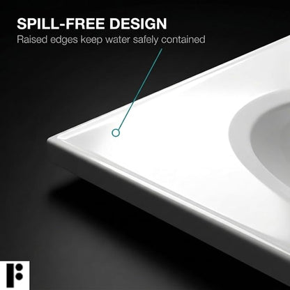 Cultured Marble Composite Bathroom Sink Top - Fits Standard 30” Vanity | Elegant and Durable Bathroom Sinks for Modern Homes - Upgrade Your Space - Perfect for Any Bathroom Design