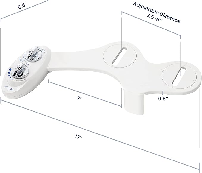 LUXE Bidet NEO 120 White and Elongated Toilet Seat Bundle