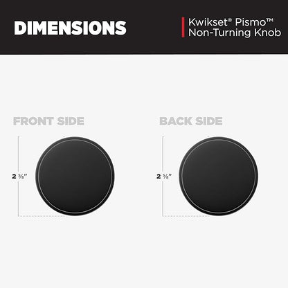 Kwikset Pismo Dummy Door Knob, Single Sided Handle for Closets, French Double Doors, and Pantry, Matte Black Non-Turning Interior Push/Pull Door Knob, with Microban Protection (Pack of 4)
