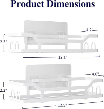 Kitsure Shower Caddy, Adhesive Shower Organizer, X-Large, White | Stainless Steel Shelf for Inside Shower, No Drill Bathroom Organizers and Storage, Home Decor Accessories