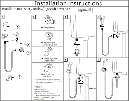 Handheld Bidet Sprayer for Toilet, Muslim Shower Bidet Attachment for Toilet, Cloth Diaper Toilet Sprayer, Jet Spray for Toilet with Bidet Hose for Feminine Wash