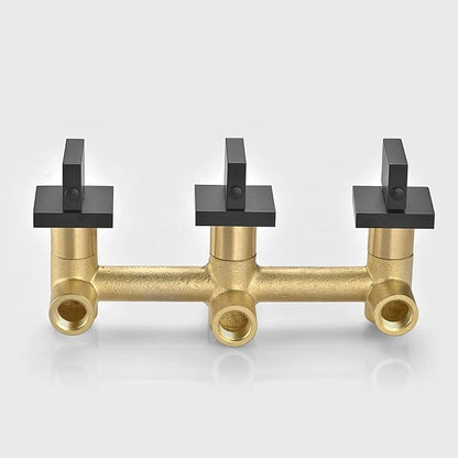 Wall Mount Waterfall Tub Filler Faucet with Hand Shower High Flow Matte Black Bathtub Faucet,SUMERAIN