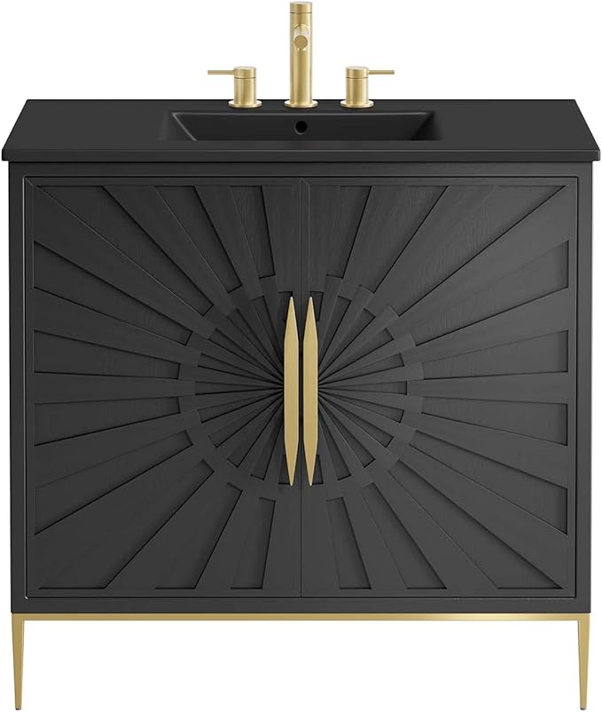 Modway Awaken Bathroom Vanity Cabinet, 36", Black Black