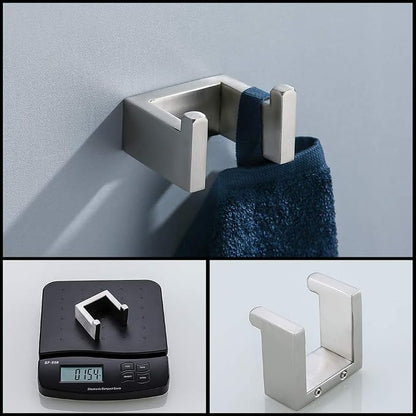 4 Pieces Bathroom Hardware Accessories Set Towel Bar Towel Holder Robe Hook Toilet Paper Holder Stainless Steel,Q8-P4BR