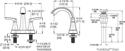 Pfister Weller Bathroom Sink Faucet, 4-Inch Centerset, 2-Handle, 3-Hole, Brushed Nickel Finish, LG48WRPK