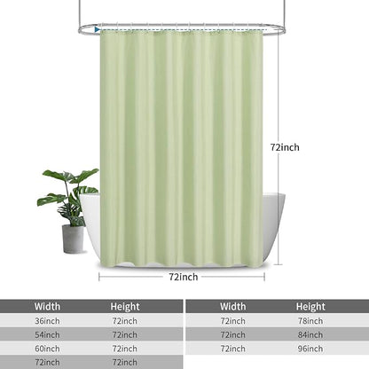 Waterproof Fabric Shower Curtain,No Liner Needed,72x72,Green | 2-in-1 Design,Linen Textured,100% Waterproof TPU-Laminated Backing,Magnetic Weighted,Machine Washable,For Bathroom,Hotel