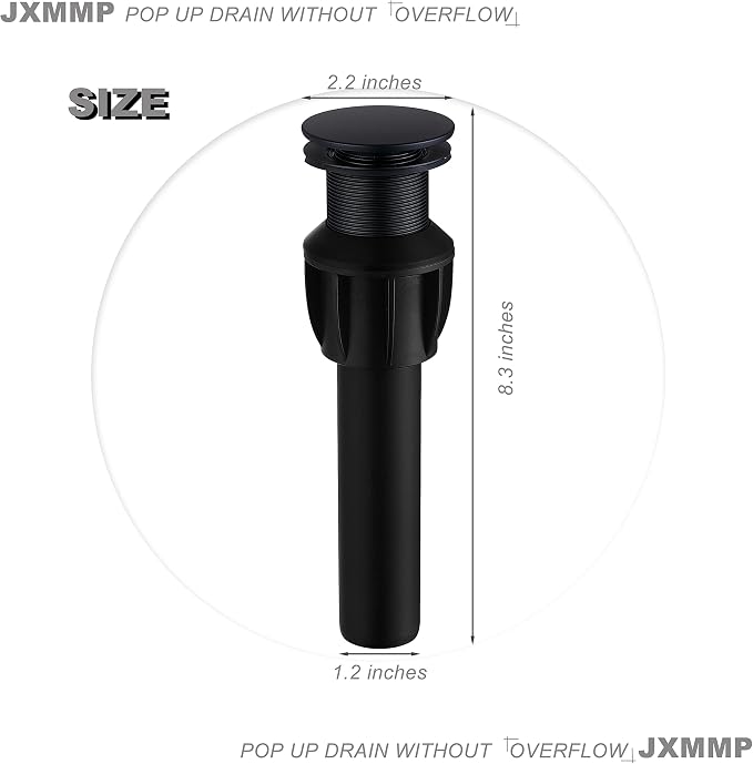 Black Vessel Sink Faucet with Drain Assembly and cUPC Supply Lines, JXMMP Stainless Steel Matte Black Faucets for Bathroom Sink, Tall Bathroom Faucet JXM1001BK