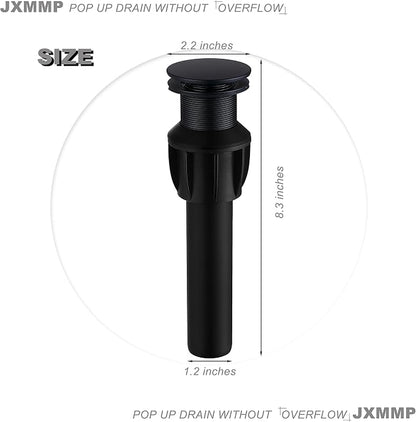 Black Vessel Sink Faucet with Drain Assembly and cUPC Supply Lines, JXMMP Stainless Steel Matte Black Faucets for Bathroom Sink, Tall Bathroom Faucet JXM1001BK