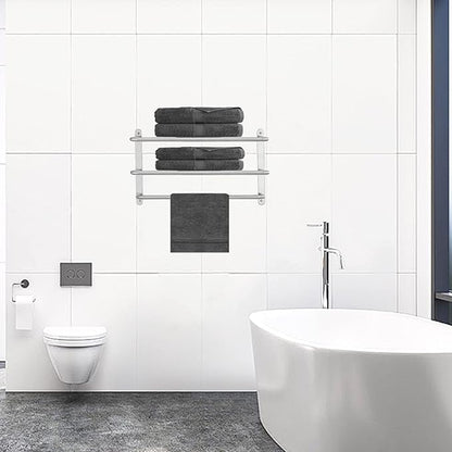 LUANT Bathroom Shelf 3-Tier Wall Mounting Rack with Towel Bars