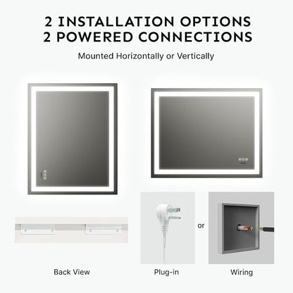 36x60 Inch LED Bathroom Mirror with Lights | Extra Large Lighted Smart Vanity Mirror with Memory Function, Anti-Fog, Backlit + Front Lit, Dimmable 3-Color Temperature