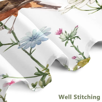 AWERT Small Half Size Stall Shower Curtain with Hooks Shower Stall Curtain 48 x 72 Funny Bird for Bathroom/RV and Camper