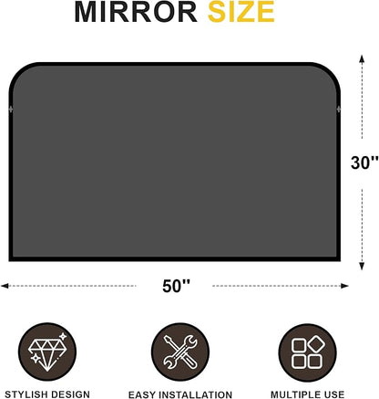 Black Bathroom Vanity Mirror 50x30 Inch, Metal Framed | HD Tempered Glass, Bathroom Mirror for over Sink, Living Room, Bedroom, Entryway, Mantel, Fireplace, Wall Mounted