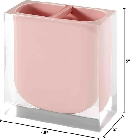 Izod - Toothbrush Holder, Resin Countertop Accessories, Dorm Room Essentials, Guest Bathroom Essentials (Marina Collection, Pink)