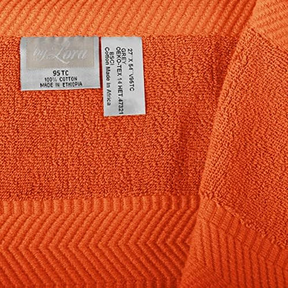 BY LORA 8-Pc Cotton Towel Set, Quick Dry Hotel Bath Hand Washcloths, Orange