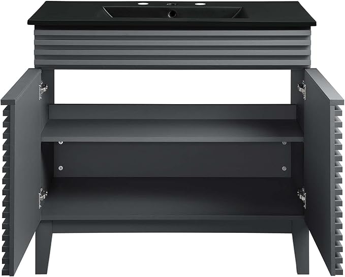 Modway Render 36" Bathroom Vanity in Gray Black
