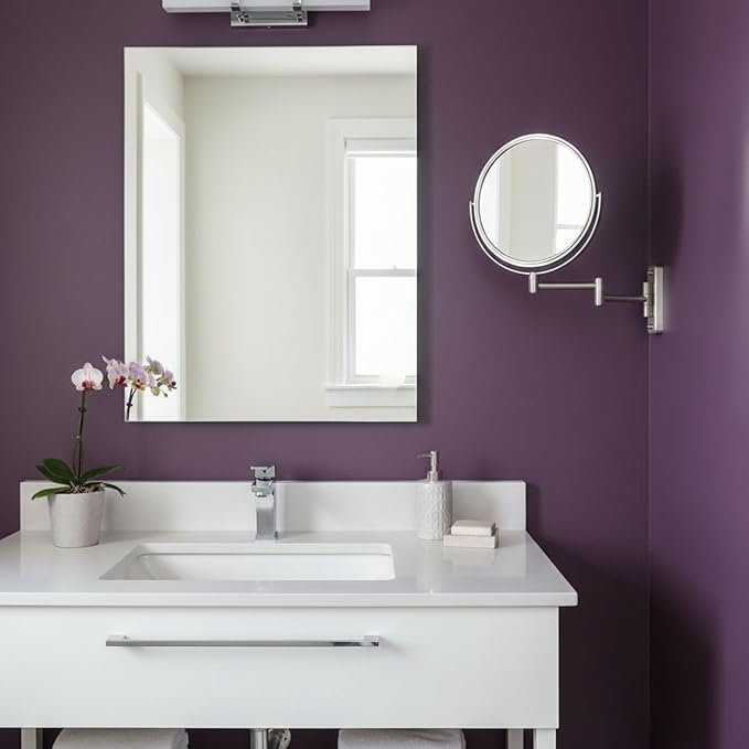 Jerdon Wall-Mounted Magnifying Mirror - Bathroom Makeup Mirror with 8X Magnification - 8-Inch Diameter - Nickel Finish - Model JP7808N