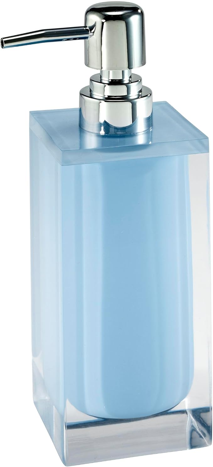 Izod - Accessory Set, Resin Toothbrush Holder & Soap Dispenser/Lotion Pump, Solid Home Decor, Dorm Room Essentials (Marina Collection, Blue)