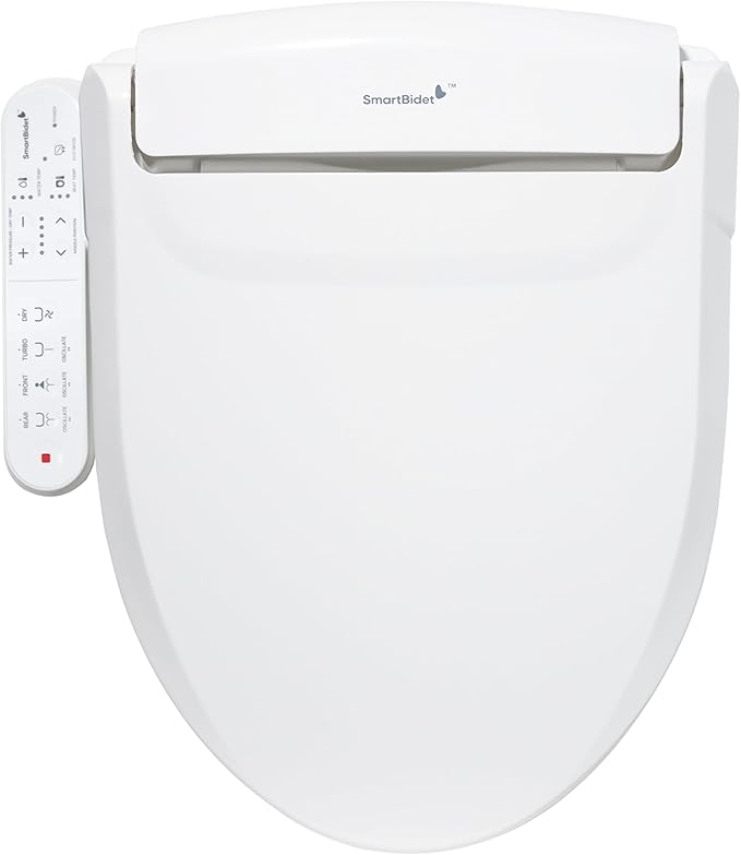 SmartBidet® SB-2000 Smart Bidet Electric Bidet Toilet Seat with Heated Seat, Warm Water, Air Dryer – Side Control Panel, Elongated