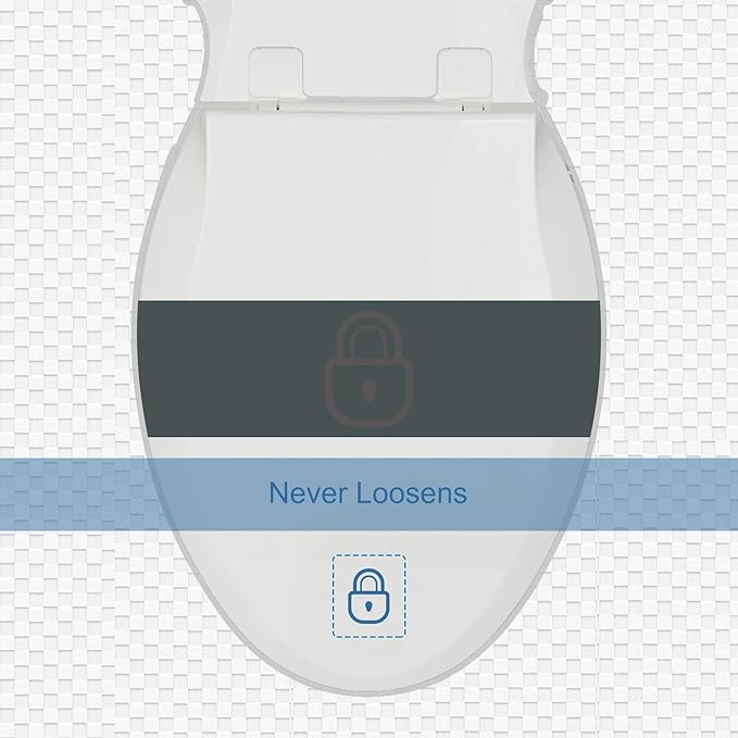 Elongated Toilet Seat Slow Close, Quiet Toilet Seat Cover with Never Loosen Durable Toilet Seat Lid Easy to Install & Clean, Polypropylene (PP), White