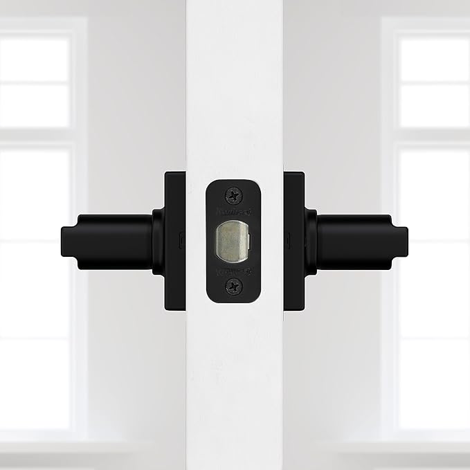 Kwikset Casey Hallway Passage and Bed/Bath Privacy Door Handle 10 Pack, 5 Passage Levers and 5 Privacy Levers, Matte Black Reversible Interior Handles, with Microban