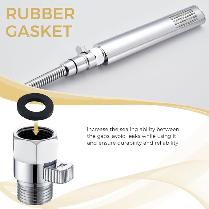 Shower Valve, Aomasi Brass Constructed Shut Off Valve Gate Flow Rate Regulator Water Flow Controller Universal Shower Head Hose Switch with Lever Handle Chrome