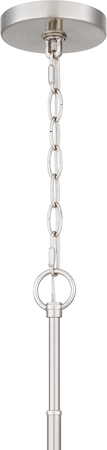 Nox 3-Light Chandelier Pendant Ceiling Light Brushed Nickle White Glass Shade Adjustable Height for Hallway, Entryway, Passway, Dining, Bedroom, Kitchen, Balcony Living Room