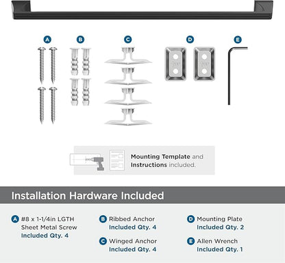 Amerock BH36024MB | Matte Black Towel Bar | 24 in (610 mm) Towel Rack | Mulholland | Bathroom Towel Holder | Bathroom Hardware | Bath Accessories