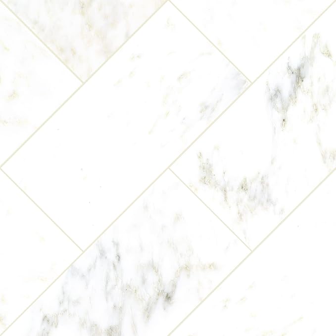 MSI Arabescato Carrara 12 inch x 6 inch Polished Marble Subway Tile for Kitchen Backsplash, Floor Tile, Wall Tile for Bathroom, Shower Wall Tile, 6x12 inch Mosaic Tile
