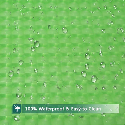 Green Shower Curtain Liner, 100% Waterproof EVA 3D Shower Curtains with 3 Duty Heavy Bottom Magnets and 12 Rust Proof Grommets, 72x72 Weighted Shower Liner for Shower Stall, Bathtubs