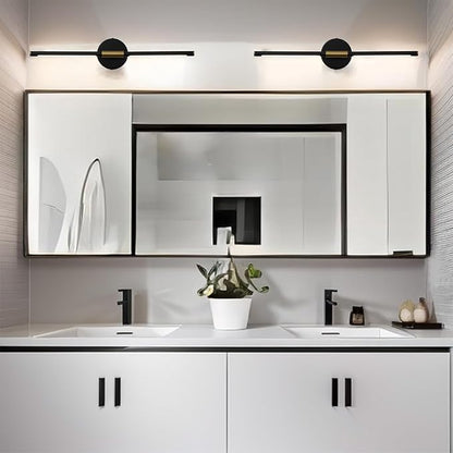 COTULIN 360° Rotatable LED Vanity Light Bar for Bathroom,24 Inch Black Gold Light Fixtures Over Mirror,Modern Bathroom Sconces Wall Lighting 4000K 8W Picture Light