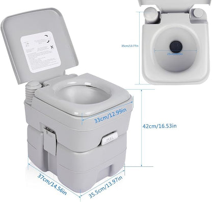 Excelvan 5.3 Gallon 20L Flush Portable Potti Outdoor Indoor Travel Camp Toilet for RV Car, Boat, Caravan, Campsite, Hospital