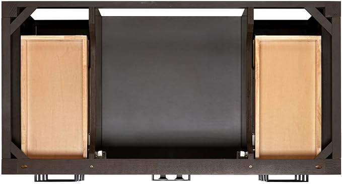 ARIEL Cambridge 42-inch Bathroom Vanity Base Cabinet,Solid Wood, 2 Soft Closing Doors, 9 Dovetail Drawers, Brown Oak