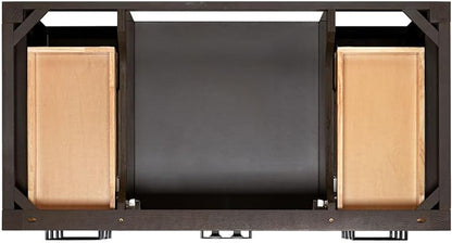 ARIEL Cambridge 42-inch Bathroom Vanity Base Cabinet,Solid Wood, 2 Soft Closing Doors, 9 Dovetail Drawers, Brown Oak
