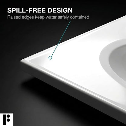 Cultured Marble Composite Bathroom Sink Top - Fits Standard 24” Vanity | Elegant and Durable Bathroom Sinks for Modern Homes - Upgrade Your Space - Perfect for Any Bathroom Design