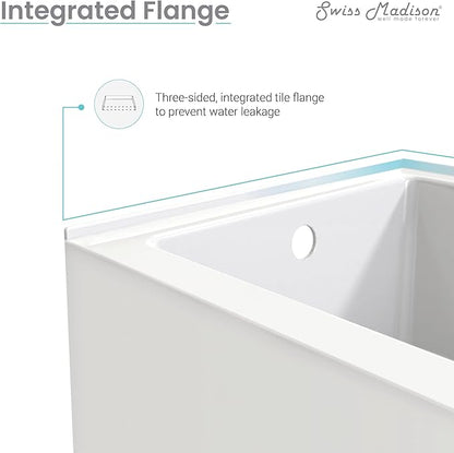 Voltaire 60" x 32" Left-Hand Drain Alcove Bathtub with Apron