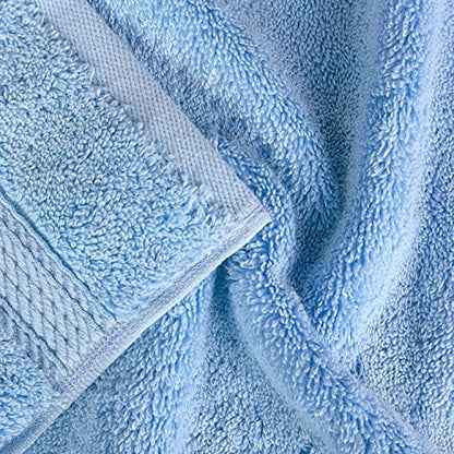 SUPERIOR Egyptian Cotton Ultra Plush & Absorbent, 8 Piece Set, Light Blue