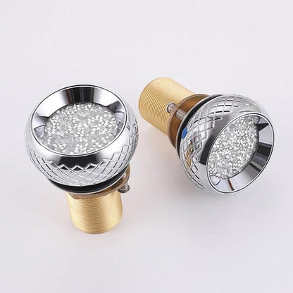 3 Hole Basin Mixer Faucet Double Handle Hot and Cold Water Brass 3 Hole Bathroom Faucets-Grey