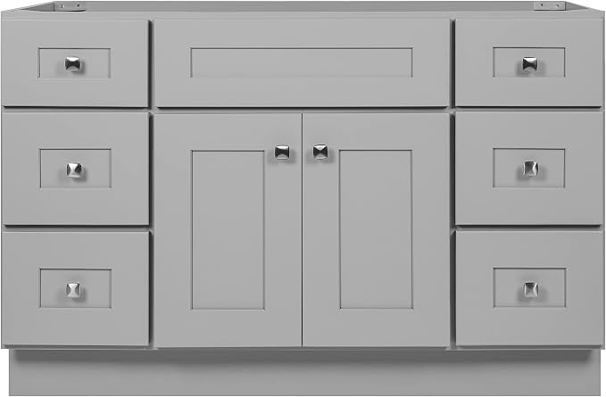 Design House Brookings Bathroom Vanity, 48", Gray | Adjustable Shelves, Freestanding, Contemporary/Modern, Wood, Bath, 215772