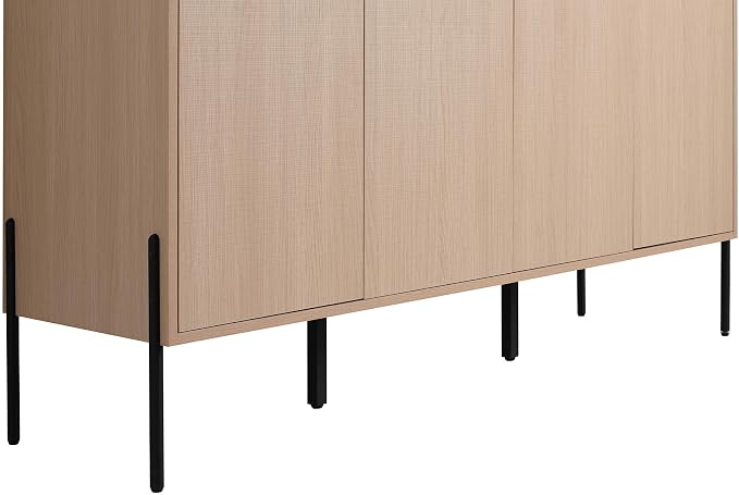 Crownpoint 60 Inch Bathroom Vanity with Sink, Black Double Sink, White Oak Finish, Full Assembly Required, Elegant Bathroom Vanities for Modern Homes