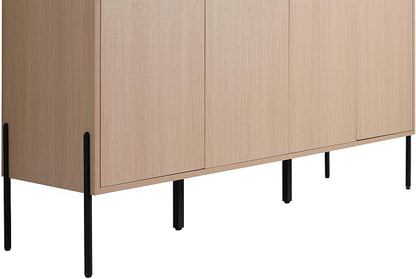 Crownpoint 60 Inch Bathroom Vanity with Sink, Black Double Sink, White Oak Finish, Full Assembly Required, Elegant Bathroom Vanities for Modern Homes