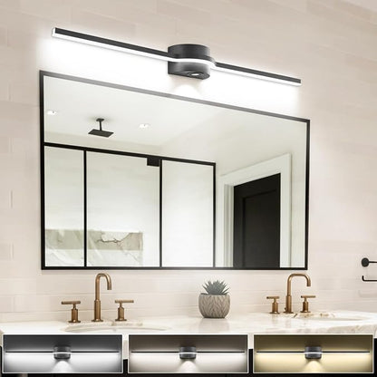 SOLFART LED Vanity Lights Bathroom Light Fixtures Black Bathroom Lights Vanity Lighting Fixtures 3 Color Temperature Dimmable 48 Inch Wall Light Fixture BK-3C