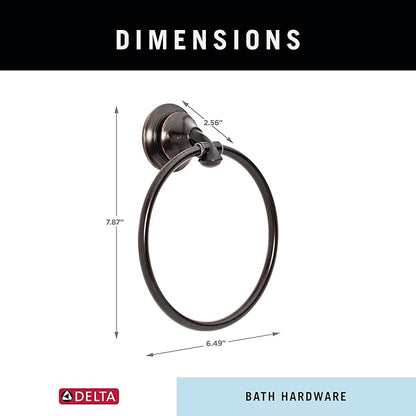 Delta Linden (1-Pack) Hand Towel Holder Venetian Bronze Towel Racks for Bathroom Wall Round Towel Ring Holder for Bath Towel Hanger for Kitchen, Bathroom Accessories 79446-RB