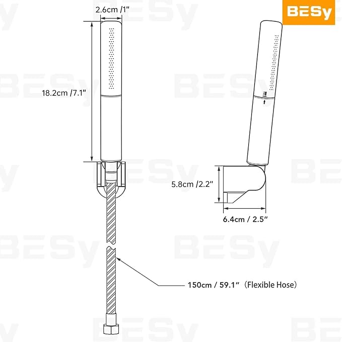 Handheld Shower Head Sprayer Shower Wand Hand Shower Showerhead Bronze | Oil Rubber Bronze High Pressure Showerhead, Hand Held, Brass Shower Head, Wall Mounted, 60 In Stainless Steel Shower Hose