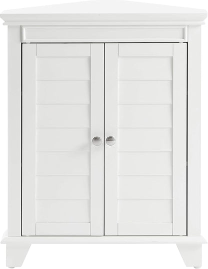 Crosley Furniture Lydia Corner Storage Cabinet and Bathroom Organizer with Shelves, White