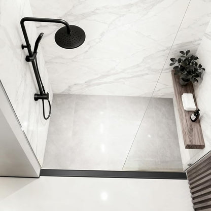 DLONE® Linear Shower Drain - 72 Inch Matte Black, with Tile Insert Panel | AISI 304 Stainless Steel Linear Drain, Rectangle Shower Floor Drain, with Adjustable Feet, Fits Bathroom & Balcony etc