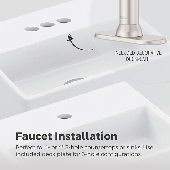 Pfister Capistrano Bathroom Sink Faucet, Single Control, 1-Handle, Single Hole, NSF Certified, Spot Defense Brushed Nickel Finish, LF042CSOGS
