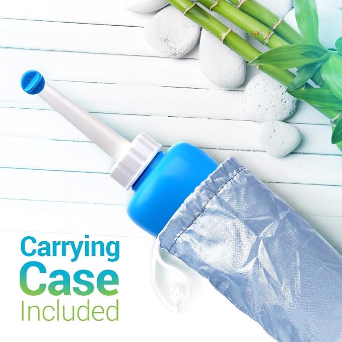Butt Buddy Go - Portable Handheld Bidet & Fresh Water Bottle Sprayer (for Home, Travel, Outdoors | Retractable Nozzle, Soft-Squeeze Plastic, Large Volume | Stay Clean On-The-Go | Carry Bag Included)